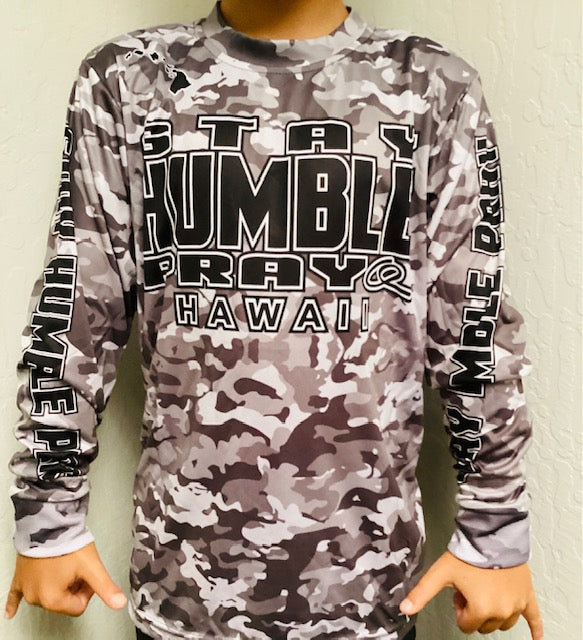 Army Camo Tron Youth Full Dye Jersey YL / Blue